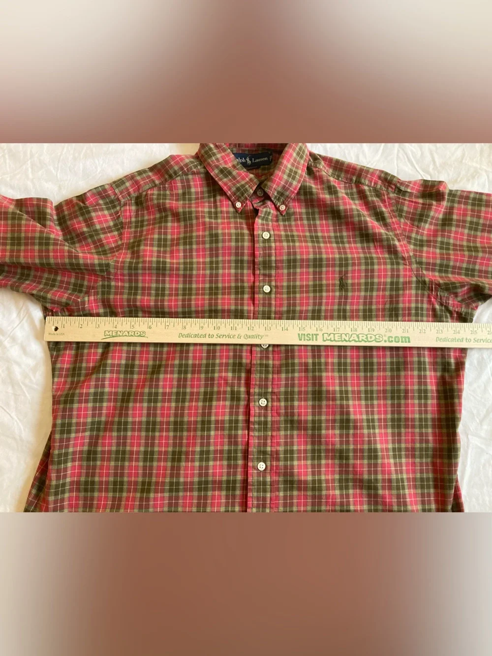 Vintage Polo Ralph Lauren Classic Fit Plaid Button Down Shirt Men's Large